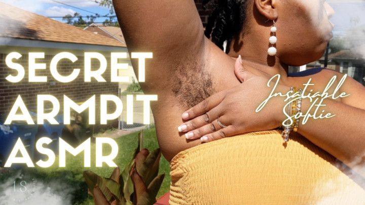 Secret Hairy Armpit ASMR by Ebony BBW Stretching Outside SD