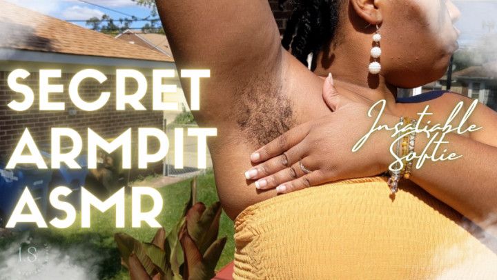 Secret Hairy Armpit ASMR by Ebony BBW Stretching Outside FHD