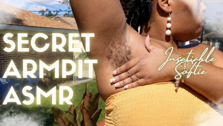 Secret Hairy Armpit ASMR by Ebony BBW Stretching Outside 4K