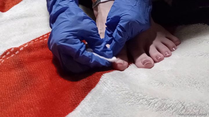 Purple Nail Polish Removal with Gloves