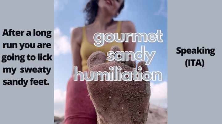 Public humiliation: lick my dirty sandy feet after I run