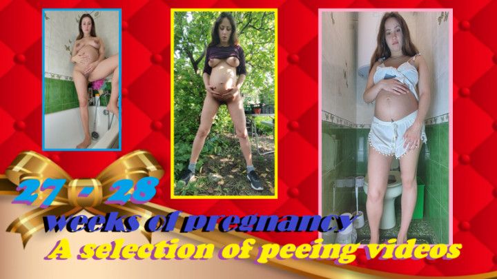 Pregnant 27 - 28 weeks Pee Compilation