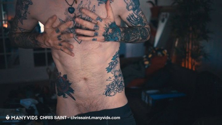 Guy with Tattoos Strips, Dirty Talks, Moans and Cums For You