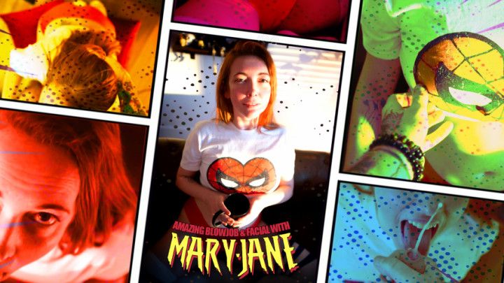 Mary Jane Cosplayer Gives Amazing Blowjob &amp; Takes a Facial