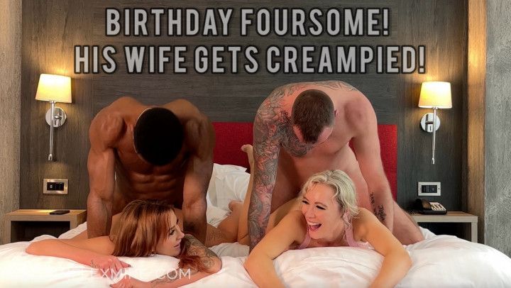 Wife gets Creampied by BBC on Husbands BIRTHDAY