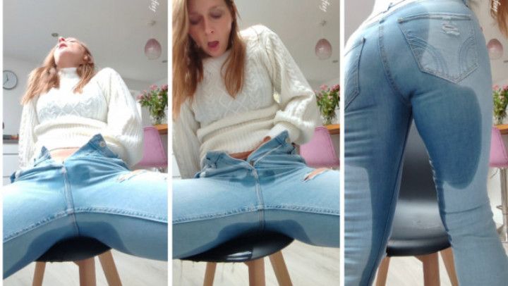 Horny and watching porn jeans wetting