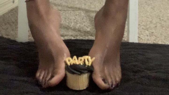 Smashing this cupcake with my big feet