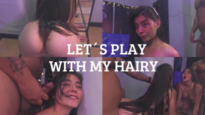 Hairjob Long hair Cum on beauty hair