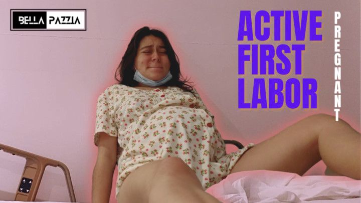 Young pregnant on active labor