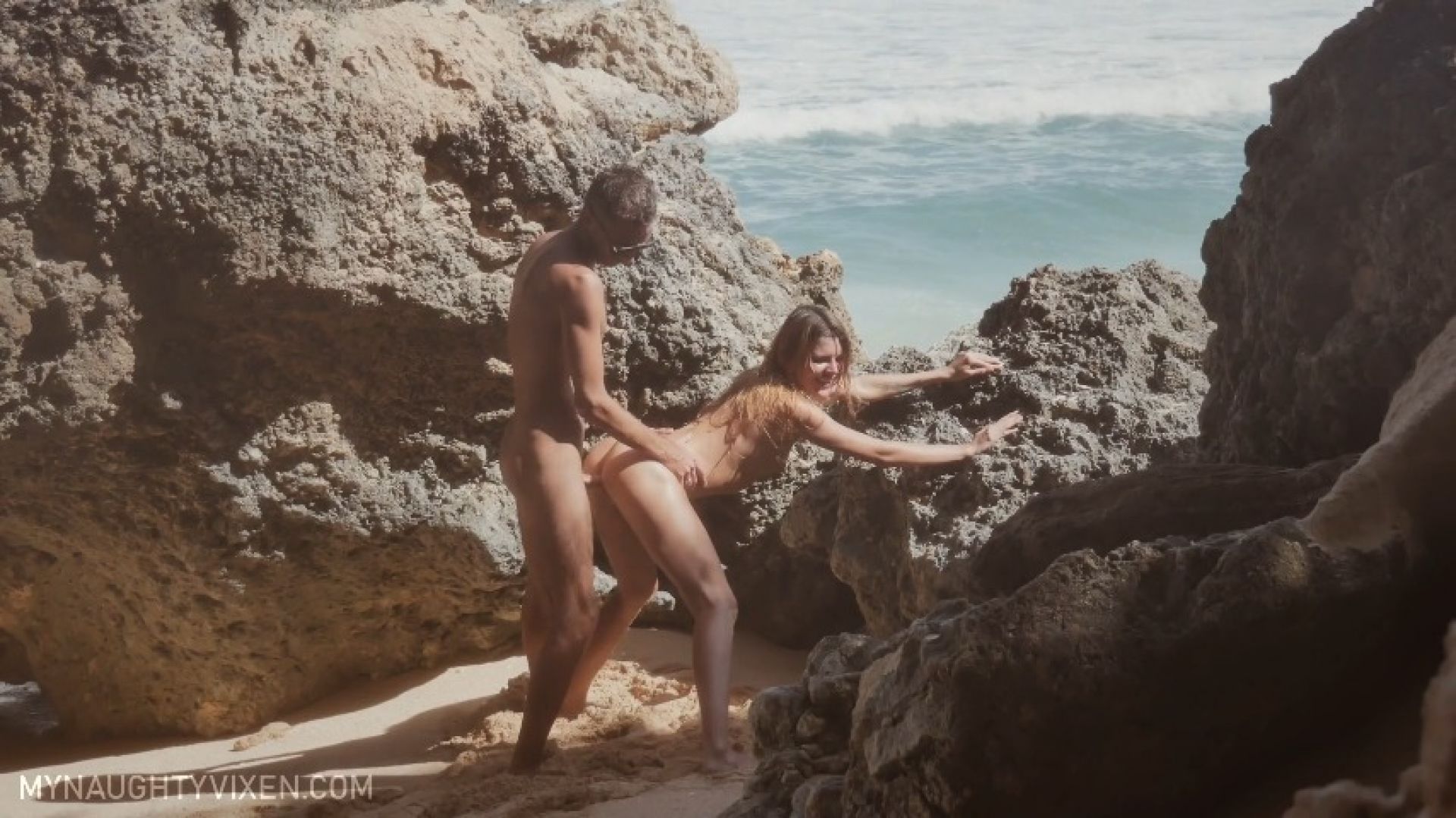 Sex on the nude ocean beach