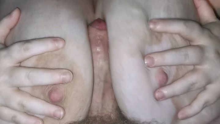 Massive tits wanking cock