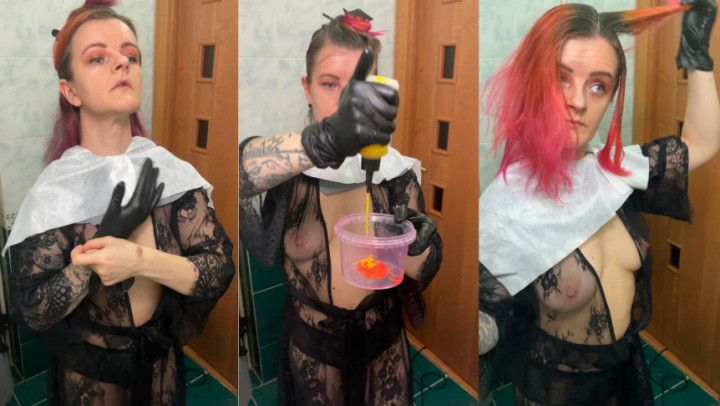 Hair coloring at home flash tits