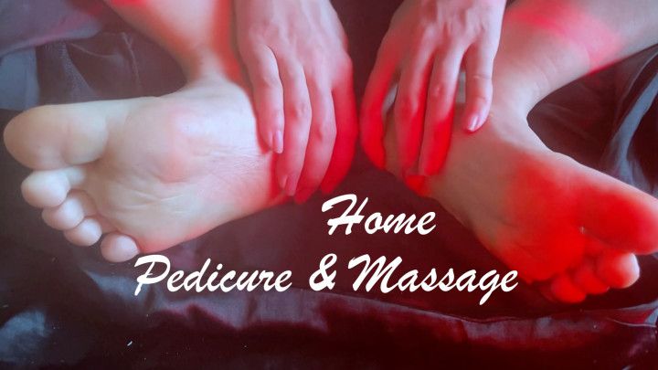 Home pedicure &amp; lotion massage