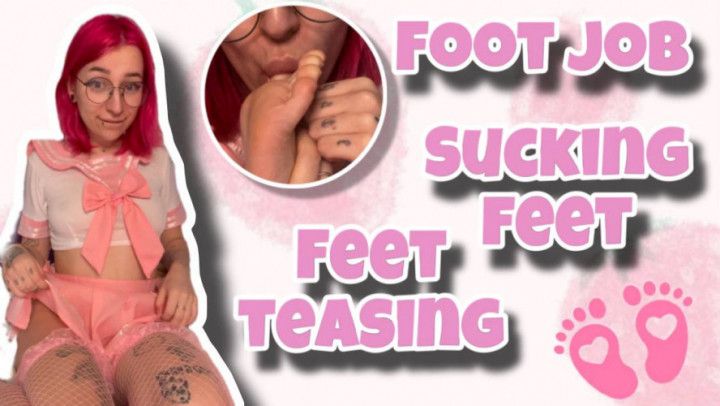 DAUGHTER DOES FOOTJOB AND SUCK TOES