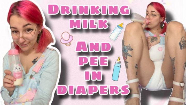 HAVING MILK AND PEEING IN DIAPERS