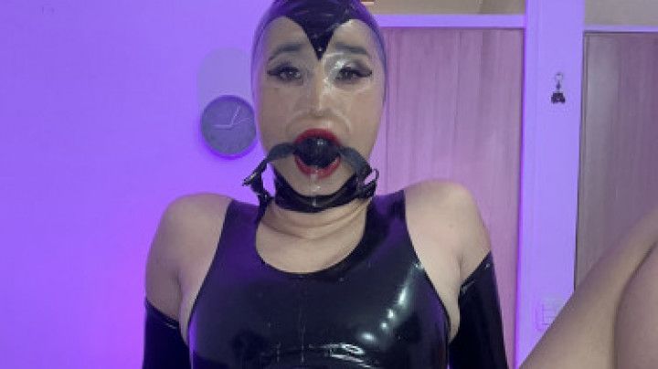 Rubber doll touching herself