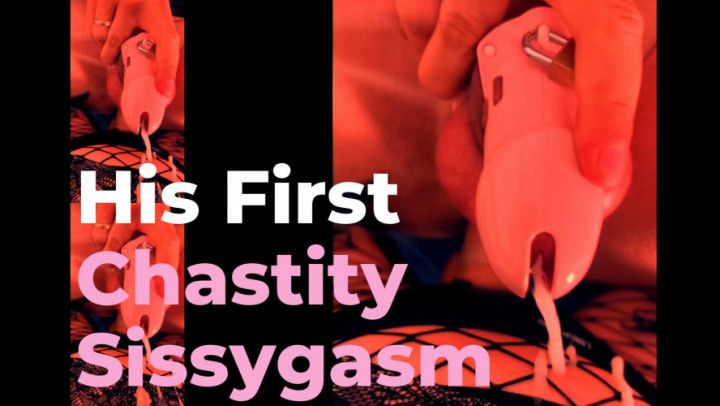 HIS FIRST CHASTITY SISSYGASM / 001