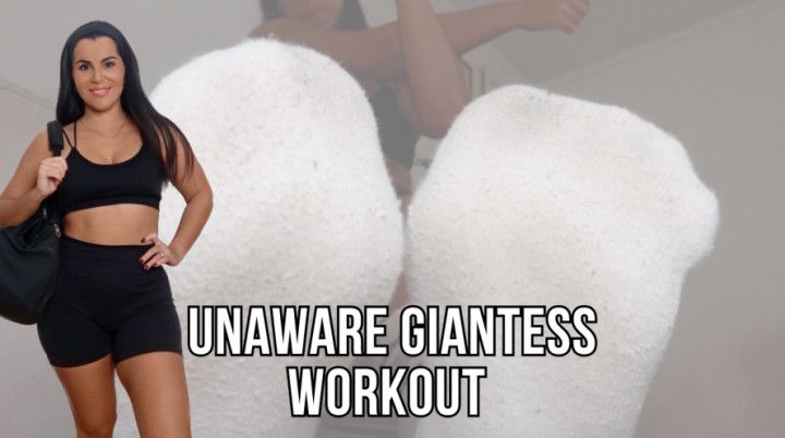 Unaware giantess workout | ass crush, foot crush and vore