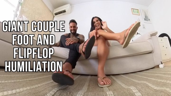 Giant couple foot and flipflop humiliation - Lalo Cortez