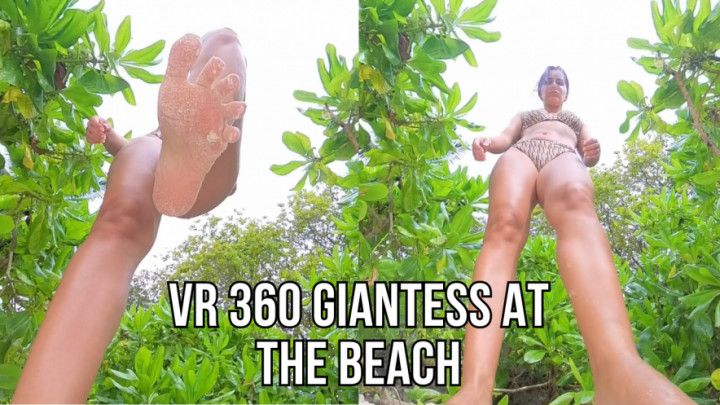 VR 360 unaware giantess at the beach - Lalo Cortez and V