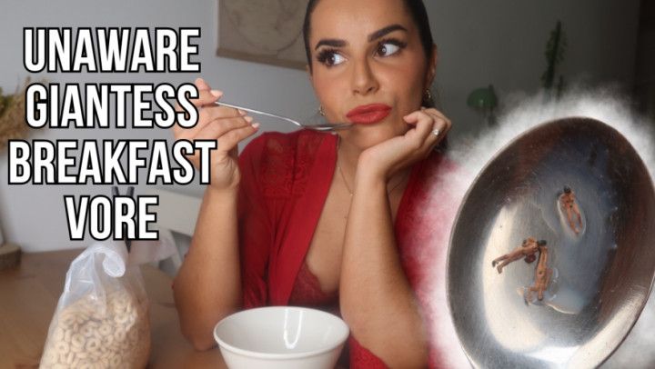 Unaware giantess breakfast vore - Lalo Cortez and Vanessa