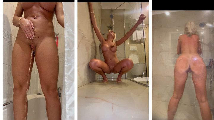 Peeing in shower compilation