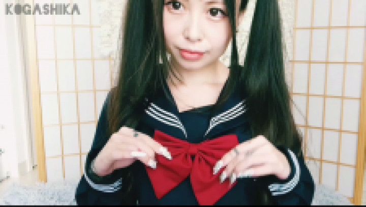 REAL Japanese schoolgirl uniform, double orgasms