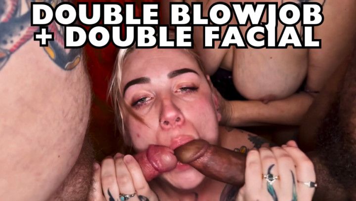 FREE USE Double Blowjob and Double Facial