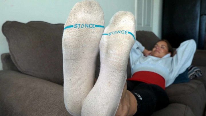 Foot funky socks and STINKY feet! POV foot worship