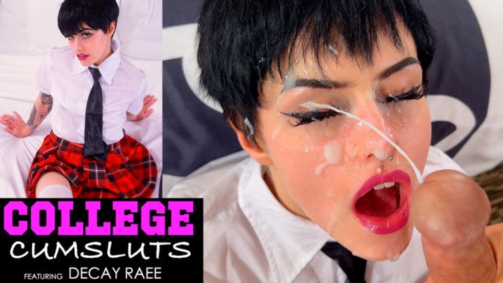 COLLEGE CUMSLUTS - blowjob/huge facial