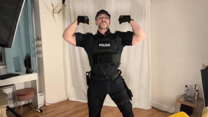 Dominating Cop Muscle Worship Video