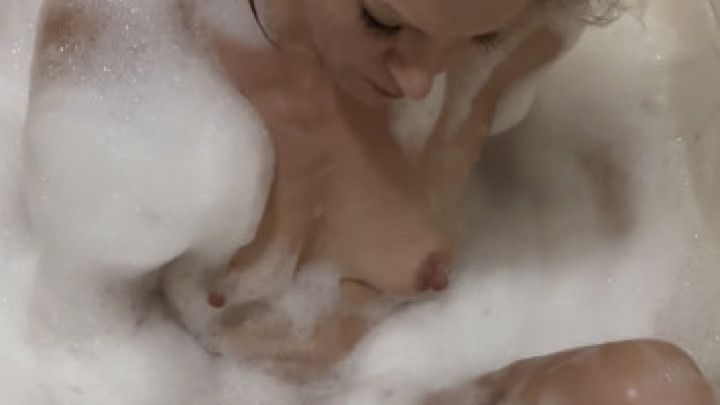 Slippery Oily Bubble Bath Voyeur POV MILF