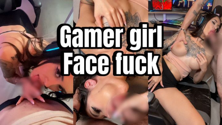 Gamer Girl Sucks Cock Upside Down