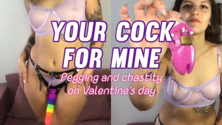 Your cock for mine: Chastity and pegging on Valentine's day