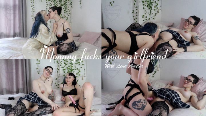 Mommy fucks your Hairy Gothic Girlfriend in front of you
