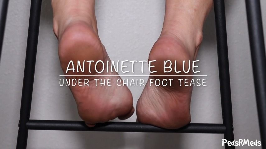 Antoinette Blue Under the Chair Foot Tease