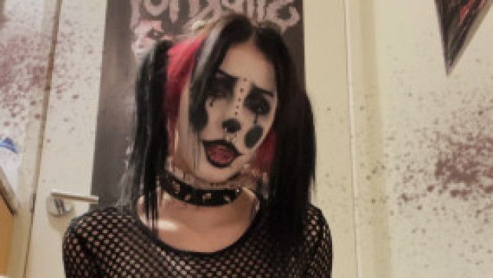 dirty clown slut squirts all over