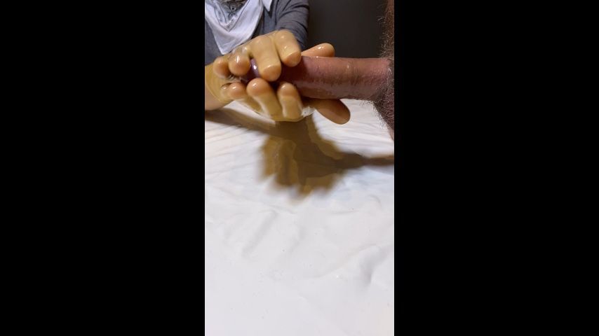 handjob in biogel surgical gloves