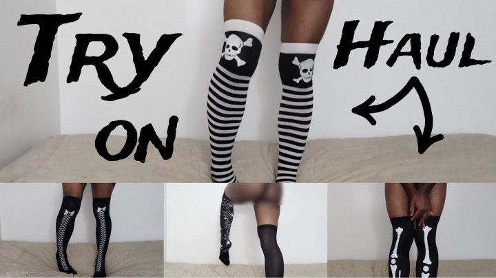 Thigh-high Try On Haul + Strip Tease