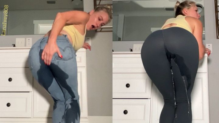 Omorashi Jeans Vs Yoga Pants Side by Side