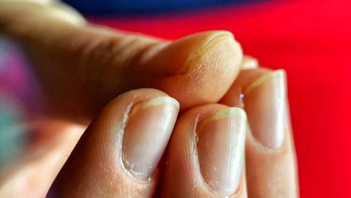 Hands with natural nails and beautiful veins