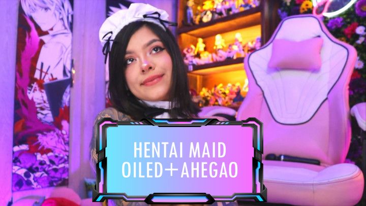 Hentai Maid Oil on Tits + Ahegao