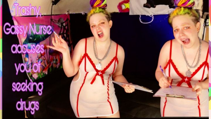 POV Trashy Gassy Nurse Femdom