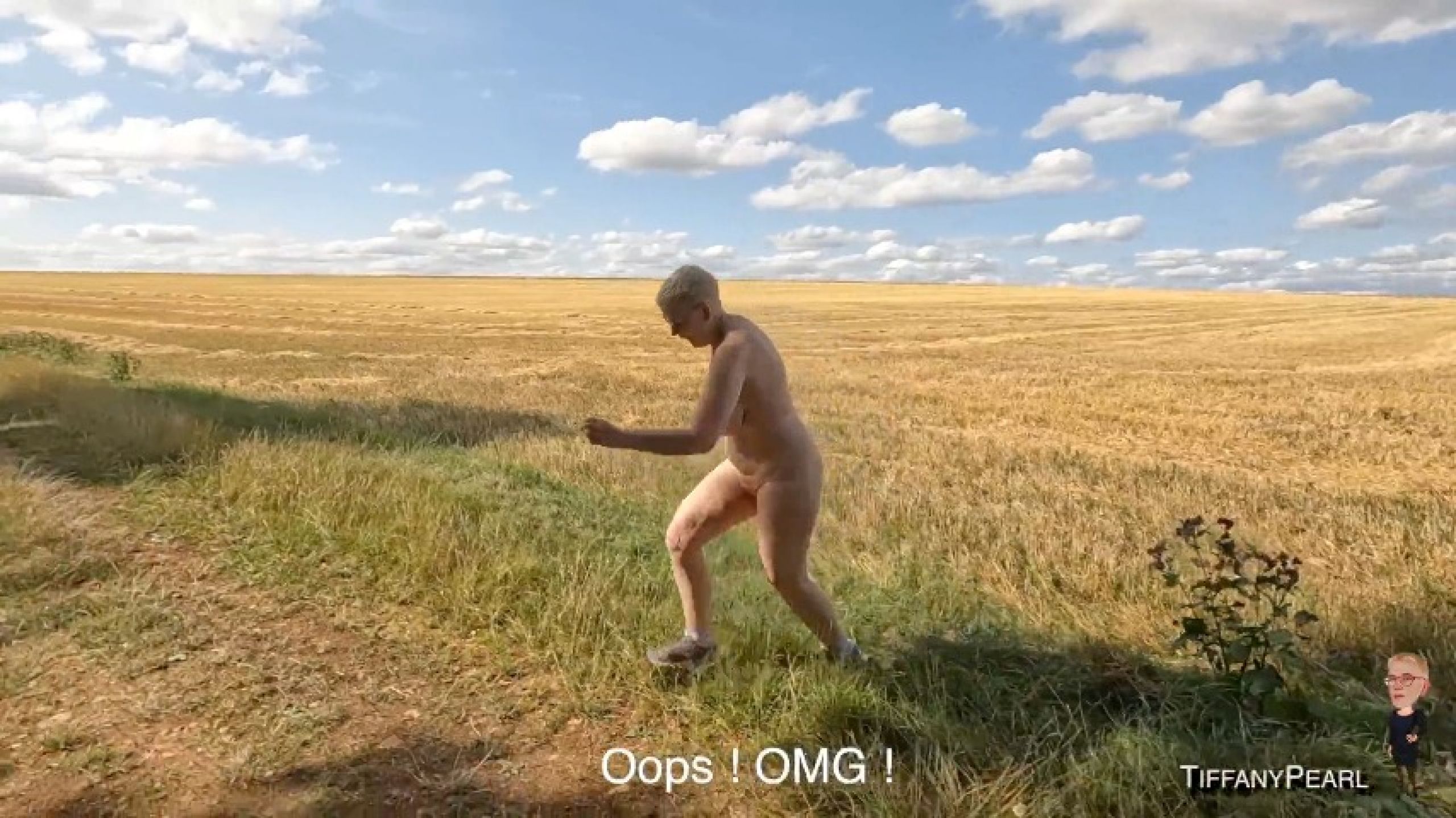 French Farmer caught me walking nude