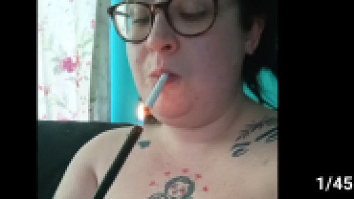 Bbw smoking and blowing smoke in your face