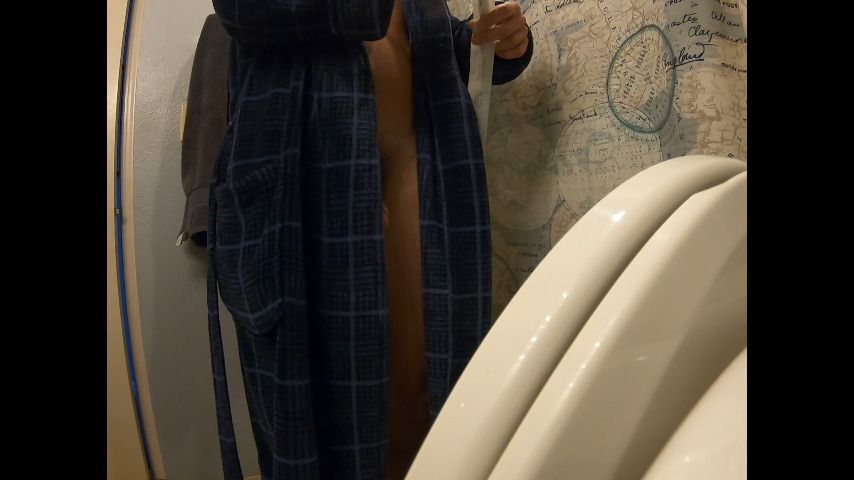 Blue Bathrobe Catheter Pee