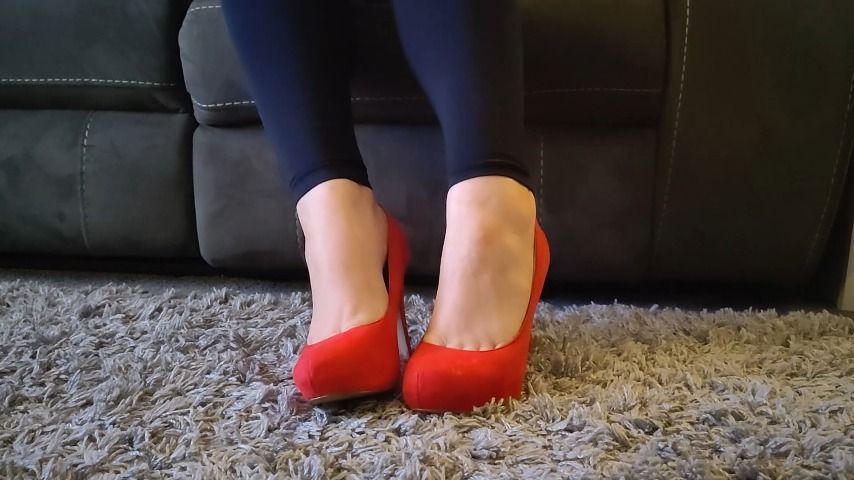 He Cums all over my Red Heels Custom