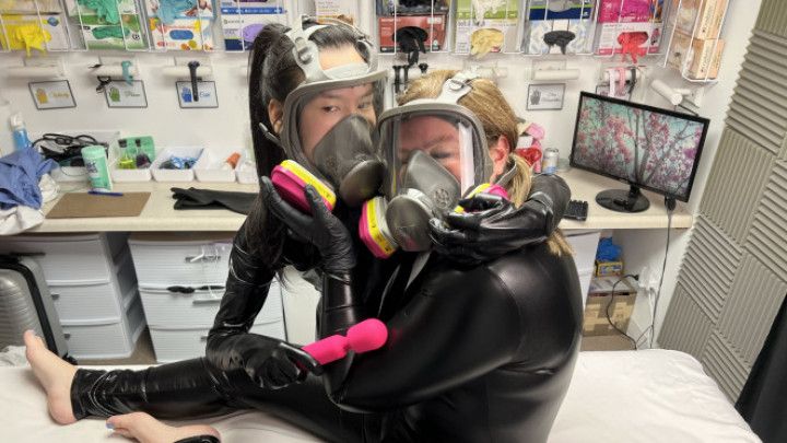 GAS MASK Lesbians Play With Each Other