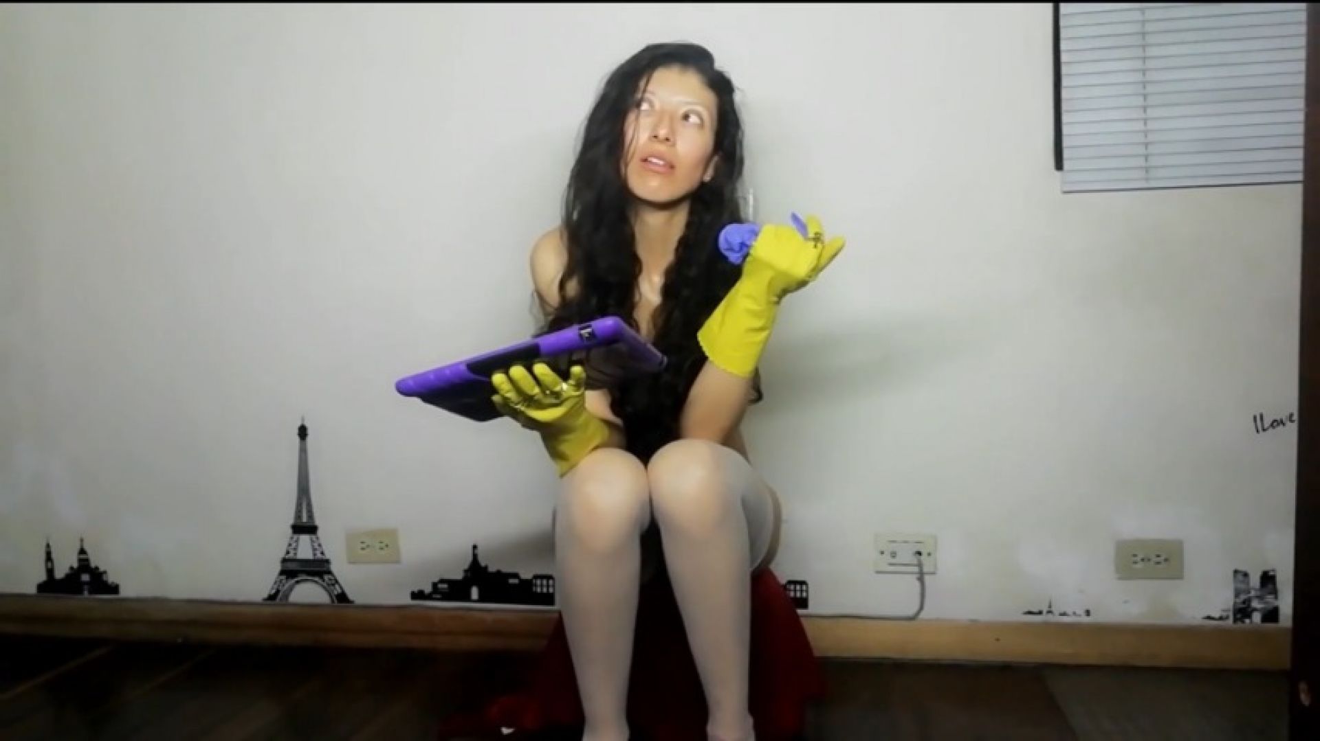 PART 4 I WEAR FOR 48-HOUR MY CUTE YELLOW RUBBER GLOVES