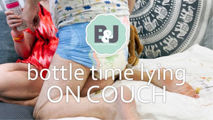 Bottle time lying on couch